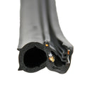 Black Rubber RV Bulb Seal with Slide Clip - Cross Section Detail | United RV Parts