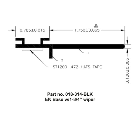 AP Products 018-314-BLK EK Wiper Seal - Technical Diagram with Dimensions | United RV Parts