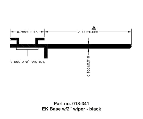 AP Products 018-341 EK Wiper Seal Technical Drawing - Dimensions | United RV Parts