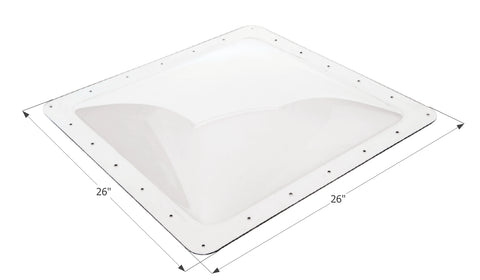 Icon 01856 Clear RV Skylight SL2222C - 26x26 Outer Dimension View | United RV Parts
