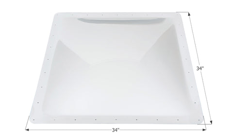 Icon Direct White 30x30 Skylight 01863 - Overhead View with Dimensions | United RV Parts