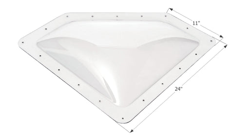 Clear Neo-Angle RV Skylight NSL208C with 11x24 Inch Dimensions - Top View | United RV Parts
