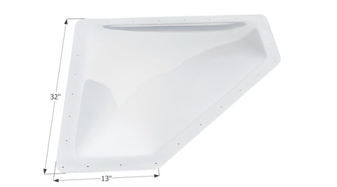 White Neo-Angle RV Skylight NSL2810W with 32x13 Inch Dimensions - Angle View | United RV Parts