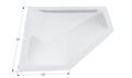 White Icon NSL3013W RV Skylight 30x13 - Dimensional View 34x16 in | United RV Parts