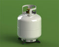 White Propane Cylinder on Black Tank Base with Green Feet | United RV Parts