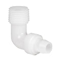 White Flair-It PEX Elbow Fitting without Cap - Angled View | United RV Parts