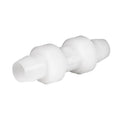 White Flair-It 1/2" PEX Coupler - Angled View Without End Caps | United RV Parts