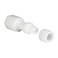 White Plastic Flair-It 1/2" Swivel Coupling 06873 Cap Separated - 3/4 Angle Diagram | United RV Parts