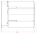 Suburban 10 Gallon Water Heater Tank - Side Profile Technical Drawing | United RV Parts