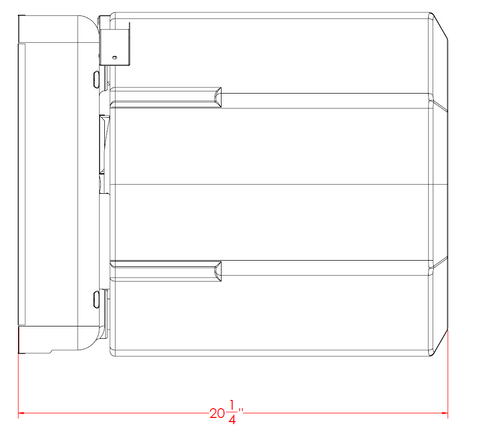 Suburban 10 Gallon Water Heater Tank - Side Profile Technical Drawing | United RV Parts