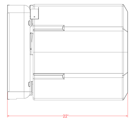 Suburban SW12DEL 12 Gallon Water Heater - Side Profile Technical Drawing | United RV Parts