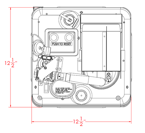 Suburban SW6DELC Water Heater - Installation Dimensions Diagram | United RV Parts