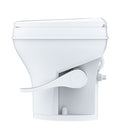 White Seaflo RV Toilet - Back View Showing Flush Controls | United RV Parts