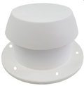 White Plastic RV Plumbing Vent Cap 10001-C with Mounting Flange - Front Angle | United RV Parts
