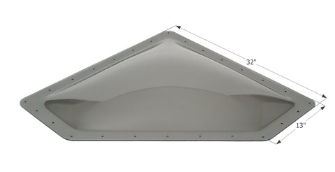 Smoke Neo-Angle RV Skylight NSL2810S 28x10 - Dimension Diagram 32x13 | United RV Parts