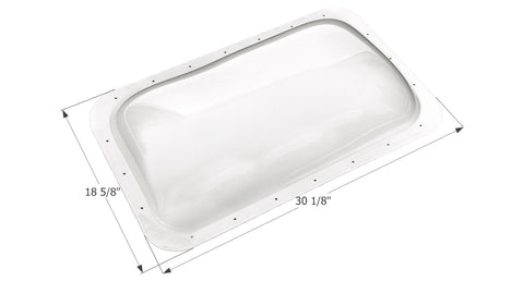 Icon SL1627C RV Skylight Dome with Dimensions 18-5/8 x 30-1/8 - Measurement Diagram | United RV Parts