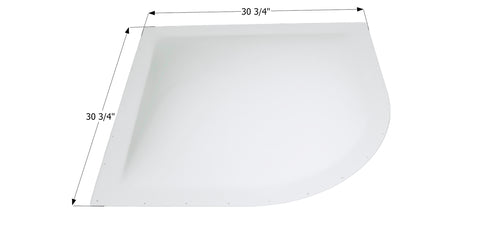 White RV Skylight Dome 26x26 - Dimension Diagram View | United RV Parts