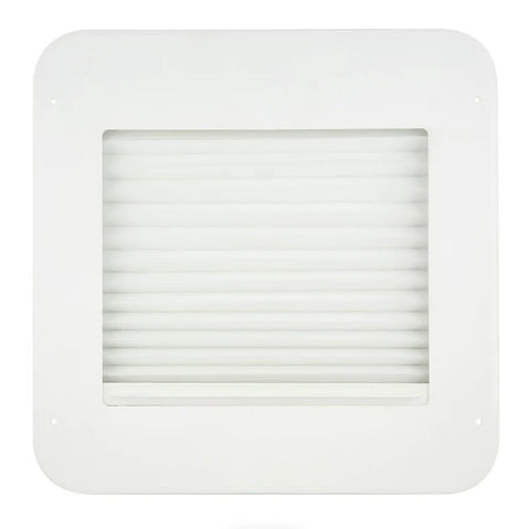 White Slim Shade RV Vent Assembly - Closed Position Front View | United RV Parts