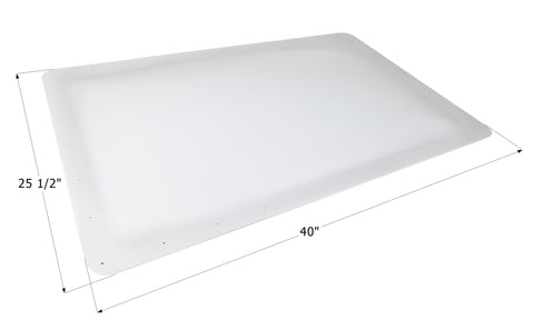 White Icon RV Skylight SL2236W with 25.5x40 Inch Dimensions - Measurement View | United RV Parts