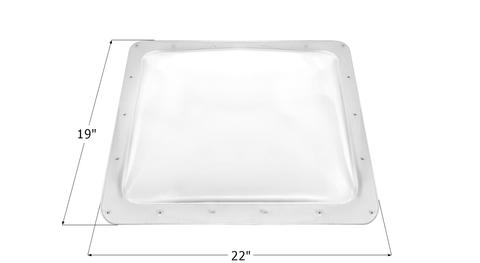 Icon 16x19 Clear Skylight 14176 - Dimensional View with Measurements | United RV Parts
