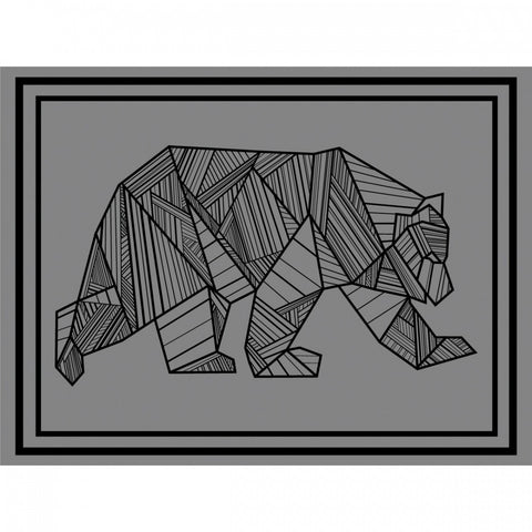 Grey KUMA Bear Mat with Black Border Frame - Design Close-Up | United RV Parts