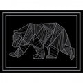 Black RV Outdoor Mat with Grey Geometric Bear Pattern - Design Detail | United RV Parts