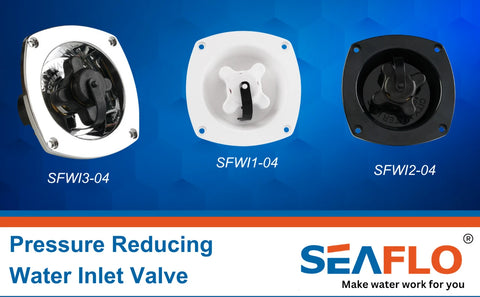 Seaflo Pressure Reducing Water Inlet Valve SFWI3-04 Chrome White Black Variants | United RV Parts