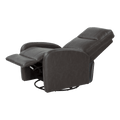 Brown Leather RV Recliner with Extended Footrest - Side Reclined View | United RV Parts