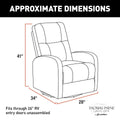 Thomas Payne Heritage Pushback Recliner - Dimensions Diagram 34x28x41 Inches | United RV Parts