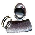 Stainless RV Outside Vent Kit with Damper, Flex Duct & Clamps - Full Kit View | United RV Parts