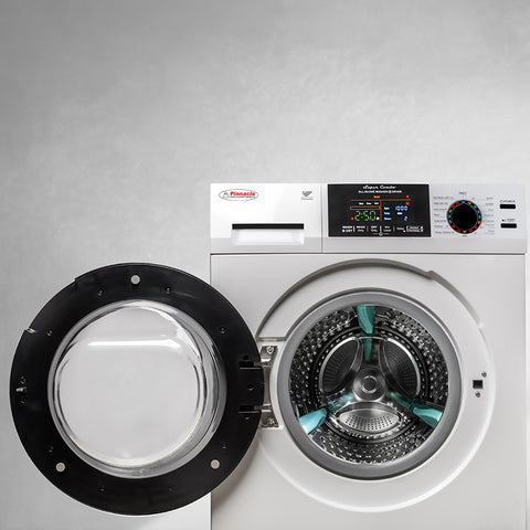 White Pinnacle Super Combo Washer-Dryer - Door Open Interior View | United RV Parts