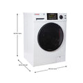 White Pinnacle Super Washer L with Dimensions 33.5H x 23.5W x 21.85D - Side View | United RV Parts