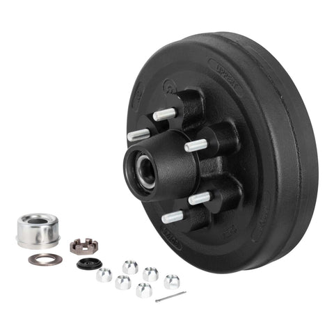 Black Cast Iron Lippert 12" Brake Hub Kit 6000-lb Axle with 6-stud flange and hardware - Side View | United RV Parts