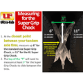 Ultra-Fab Super Grip Chock Tandem Axle Tire Sizing Guide - Measurement Detail | United RV Parts