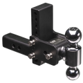 Flash Force 67-00-7350 Ball Mount 2-Inch Shank 5-Drop with Dual Chrome Balls - Angled Studio View | United RV Parts