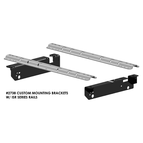 PullRite 2738 ISR Series Mounting Kit with Black Brackets and Silver Base Rails - Full Kit View | United RV Parts