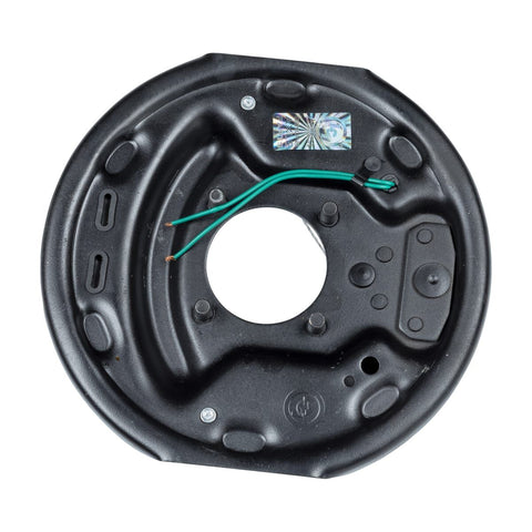 Lippert 10" Electric Trailer Brake Assembly 296649 - Black Backing Plate Rear View | United RV Parts