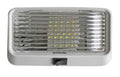 White Valterra DG52723VP LED Porch Light with Clear Lens and Toggle Switch - Front View | United RV Parts