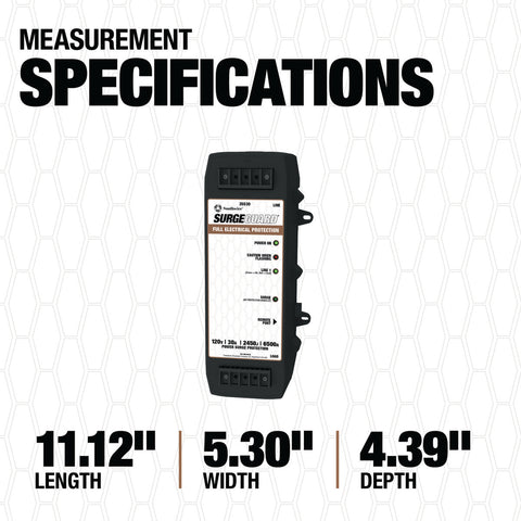 Southwire Surge Guard 35530 Measurement Specifications Infographic - Installation Dimensions | United RV Parts