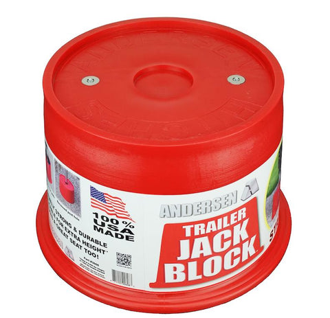 Red Andersen Trailer Jack Block 3608 - Single Unit Side View | United RV Parts