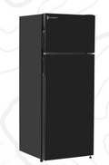 Black InVision 4.2 Cu Ft 12V Double Door RV Refrigerator - Side Angle View | United RV Parts