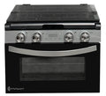 Black InVision 17 Inch Gas Range with 3-Burner Cooktop - Front View | United RV Parts