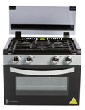 InVision RV Gas Range Open View with 3-Burner Cooktop and Oven | United RV Parts