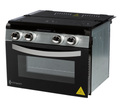 Black InVision 17 Inch Gas Range Side Angle View with Chrome Controls | United RV Parts