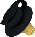 Valterra Black RV Water Inlet Plug with Brass Fitting and Strap - Angle Detail View | United RV Parts