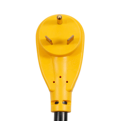 Yellow 30 Amp Male Plug with LED Indicators - Detail View | United RV Parts
