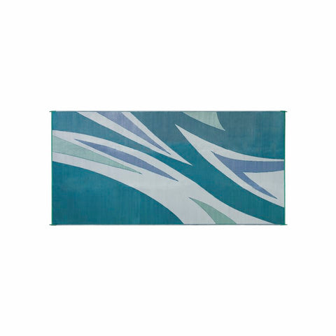 Faulkner | Tapete para patio con ondas de verano verde/azul | 45637 | 2,44 m x 4,88 m