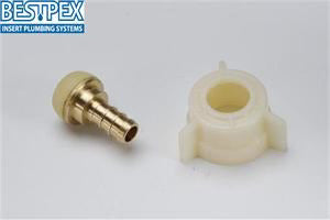 Brass PEX 1/2" Barb x FPT Coupling Adapter Disassembled View - RV Plumbing Fitting | United RV Parts