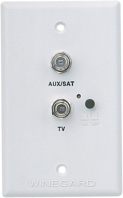 White Winegard RV-7542 TV Satellite Wall Plate Power Supply - Front View | United RV Parts