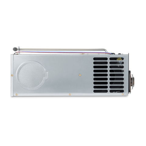 Dometic DFSDH20121 Small RV Furnace Silver Metal Housing with Vent Grille - Side Profile | United RV Parts